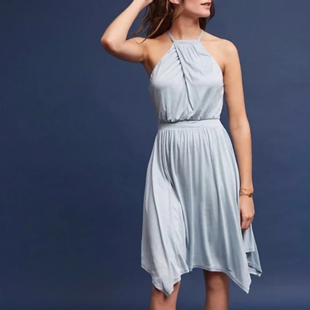 Anthropologie Moulinette Soeurs Rochelle halter dress size Large blue Fairy Boho